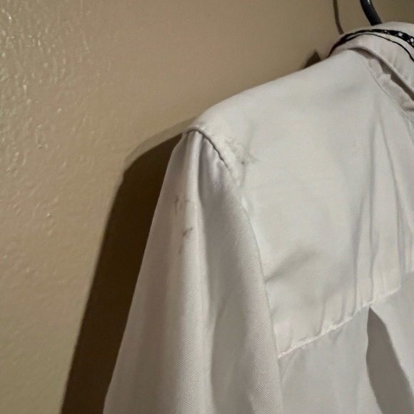 Yves St Clair Vintage White Collar Embroidered Button Down Size 10 - Picture 6 of 8